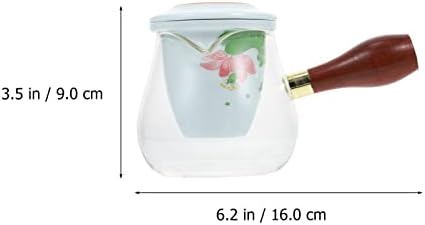 Стакло чајник чај котел инфузер шпорет со отстранлив цедилка и дрвена рачка стаклена стомна стаклена чај производител на отпорност
