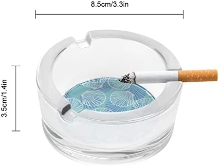 Стакло од морска школка пепел за цигари тркалезна табла за пепел, преносен држач за пепел, за затворено на отворено