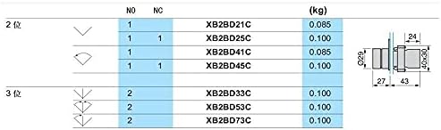 SVAPO XB2-BD21 XB2-BD33 2/3 Позиции 1N0/1NC & 1NO/2NO LATCHING SELECH-Locking/Моментен прекинувач за притискање на селекторот