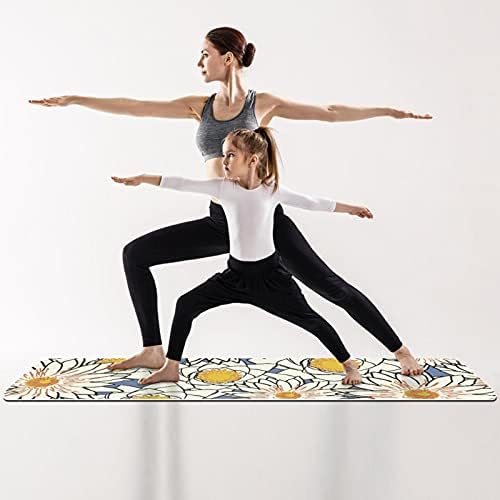 6мм Екстра густа јога мат, нацртана лотос цветна шема печати еко-пријателски вежби за вежбање душеци пилатес мат со јога, тренингот, основна фитнес