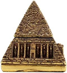 Гроздобер Пирамида Ситница Кутија-Златен Лист рака насликани Древна Египетска Пирамида Накит Кутија-Биро Кутија-Египетски дома Декор