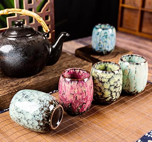 Cteats Кинески / Јапонски Стил Керамички Чаша Чај Во Собата Кафе Кригла Азиски Кунг Фу Чаши Керамички Јерба Колега Чаша Во Собата