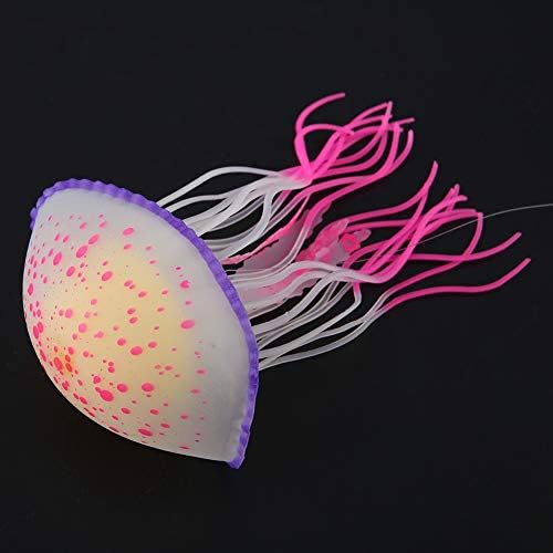 Глоглоу симулација светлечка медуза, аквариум вештачки силиконски медуза декорација за аквариум со солена вода од слатководни води