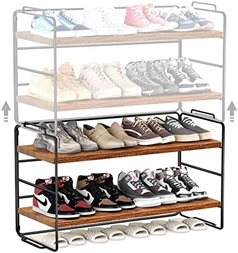 Рак за чевли Dancelf, организатор на метални чевли за плакарот, прилагодливо складирање на чевли за чевли, кула за чевли за влезна дневна соба