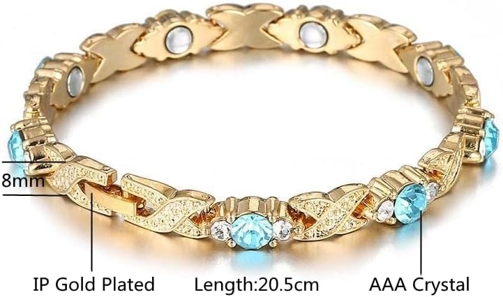 Нараквица во форма на Х & Ат- Кристал Х погодна за женски здравствен енергија магнетна златна боја накит Нова Година подарок-AL1255-RoseGold
