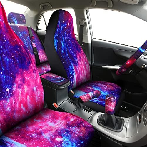 22 парчиња капаци на седиштата за автомобили со галаксии, пурпурни starвездени додатоци за автомобили со галакси, поставени капаци на