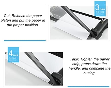 Tnfeeon A4 секач за хартија, 12 листови со капацитет на хартија за хартија со автоматски чувар и страничен владетел за канцелариска домашна