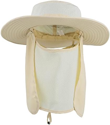 Надворешно сонце капа upf 50 Заштита водоотпорна риболов капа на лицето лето капаче од вратот светло каки