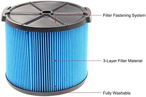 Заменски филтер VF3500 за Ridgid Wet Water Vac 3-слоеви филтри за Ridgid WD4050 WD4070 WD4522 VACUUM VF3500 филтер