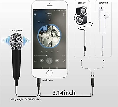 Мини микрофон, мал микрофон, мини караоке микрофон за лаптоп лаптоп за мобилни телефони Apple iPhone SumSung Android