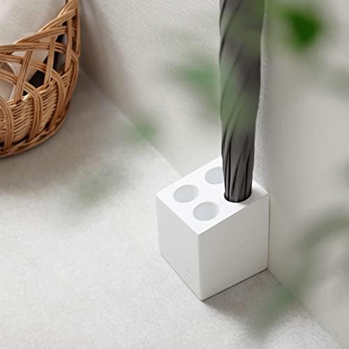 IdeaCo Јапонија компактен минималистички дизајн чадор штанд мини коцка 4 слот мат бело