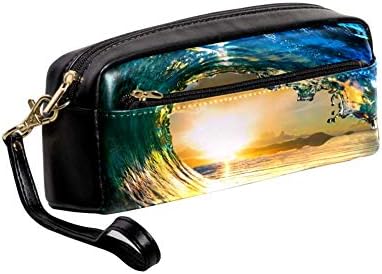 Океански бран паѓа зајдисонце козметичка торбичка за шминка за шминка за патент за молив за деца