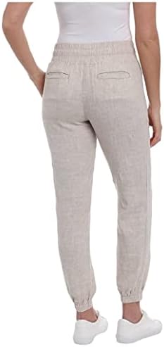 Bligенска женска постелнина мешавина опуштено вклопување џогер џемпери за џогани панталони за панталони за јога