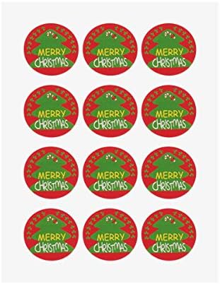 Амосфун Налепници За Раѓање 144 парчиња Божиќни Налепници САМ Налепници За Божиќна Елка Подароци Плик Запечатување Бонбони Колаче Печење