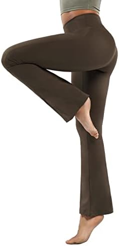 Homycomy женски панталони за јога со пламен со високи панталони за тренингот со половината за жени кои се наоѓаат на легити за подигање