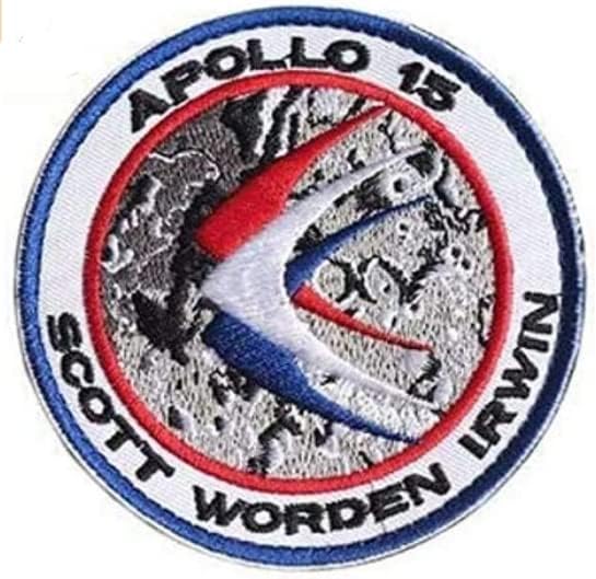 Аполо мисија 15 извезени закрпи за везена крпа за крпа за лепенка кука и јамка извезена лепенка