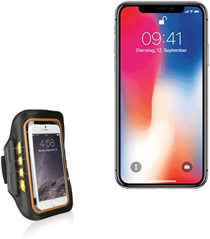 Case Boxwave Case Компатибилен со iPhone X - Sports Sports Sports Armband, безбедносна светлина за висока видливост LED тркачи на LED за