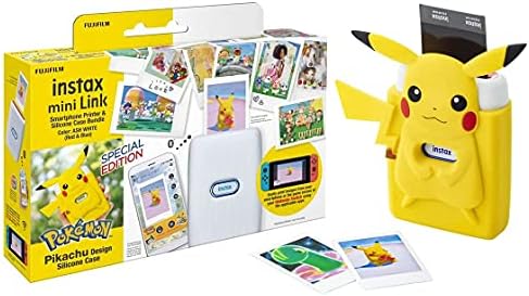 Instax Mini Link Smartphone Pinter, Nintendo Switch Edition со Pikachu Case