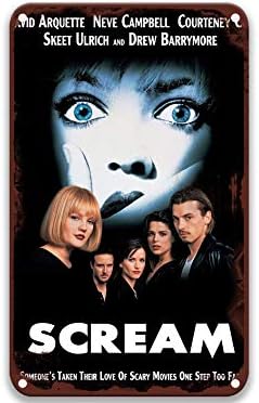 Nnhg Scream - 1996 филм за калај за лим, постери гроздобер метален калај знак, wallиден декор за барови, ресторани, кафулиња пабови 8x12 инчи