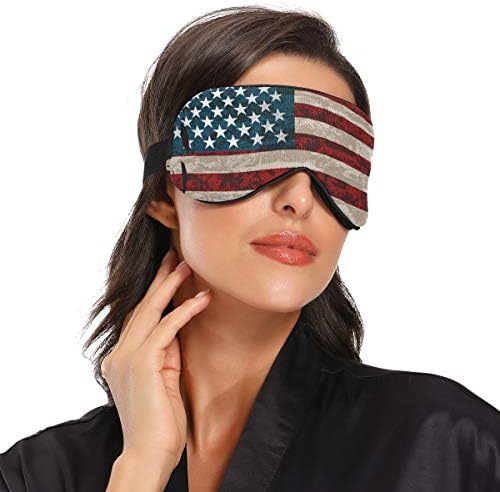 Алаза Гранџ Американско Знаме Маска За Спиење За Жени Мажи Затемнување Ладење Смешна Маска За Очи За Спиење Со Еластична Лента