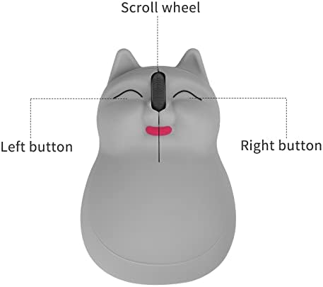 2.4 GHz Безжичен Глушец, Симпатична Форма На Мачка Помалку Бучен Пренослив Мобилен Оптички 1200DPI USB Глувци, Безжичен Глушец