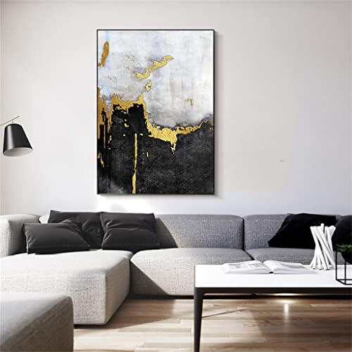 Xjjzs модерна златна wallидна уметност сликарство апстрактна златна фолија за сликање рачно изработена дневна соба декорација на големо платно масло сликарство