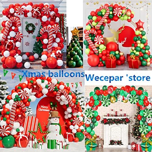 Вецепар божиќ балон венец лак комплет Со Божиќ Зелена Црвена Бела Бонбони Балони Подарок Кутија Балони Црвена Ѕвезда Балони
