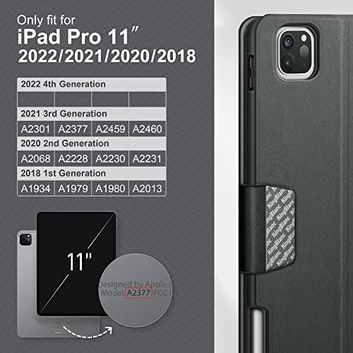 Kingblanc Нов случај за iPad Pro 11 Inch 2022/2021/2020 4-ти/3-ри/2-ри и HD Clear [1-Touch Installation] Заштитник на екранот, премиум