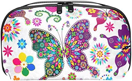 Водоотпорна Торбичка За Шминка Шарена Торба За Шминка За Пеперутки И Цвеќиња Организатор За Патување Патент Тоалетна Торба Мала Козметичка