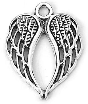 JGFinds Ангел Крилја Приврзок Шарм - 48 Пакет Антички Сребрен Тон ЗА Самостојни Материјали За Изработка На Накит; Мали Метални
