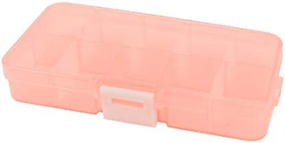 Х - DREE Портокалова Пластика Прилагодливи 10 Слотови Алатка За Складирање Кутија Накит Случај Занает Организатор (Нарана Пластика