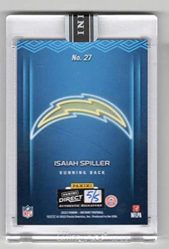 Исаија Спилер RC Auto 2022 Panini Instant 5/5 Draft Night Autographs злато мастило на картички дебитант 27 MT-MT+ NFL фудбалски полначи