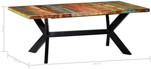 GotOtop Wood Desk, стилски 200x100x75cm трпеза Индустриски стил полиран за канцеларија за дом за дневна соба