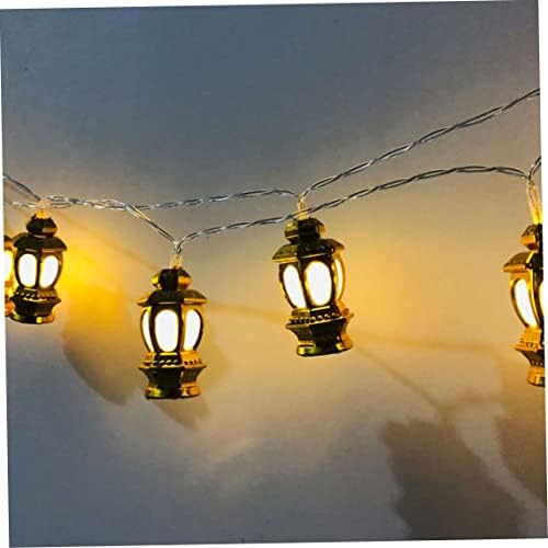 Nirelief LED стринг светла самовила светла керозин фенер ламба рамазан месечина starвезда 1,65m жица светла рустикален среќен еид виси знак за еид мубарак декор златно