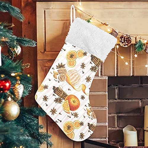 Есенски портокалови зачини ореви Божиќни чорапи Големи Божиќни чорапи за камин елка скалила шини што висат чорапи чорапи за семејни