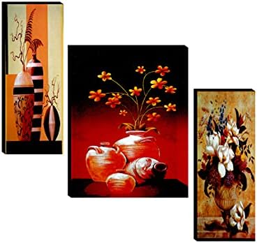 SAF сет од 3 цветни тенџере УВ текстуриран декоративен декоративен подарок ставка самостојно сликарство 18 инчи x 12 инчи sanfjm31069