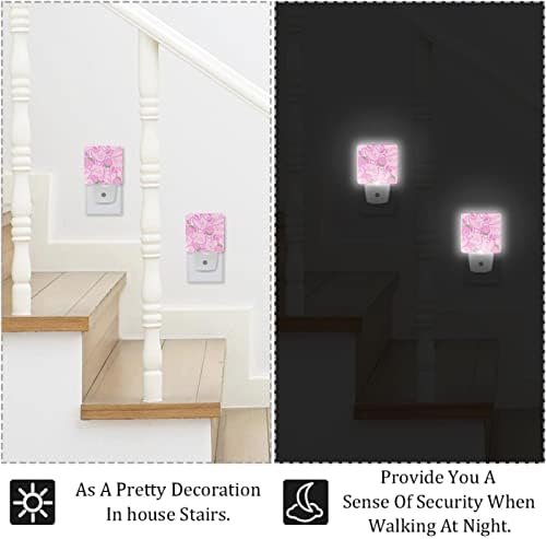 LED Rodailycay LED автоматски самрак на сензори за сензори, 2 пакувања приклучок за ноќно светло за бања, спална соба, детска соба,