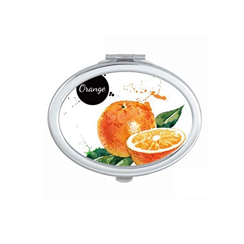 Портокалово овошје вкусно здраво акварелно огледало преносно преклопно шминка со двојни странични очила