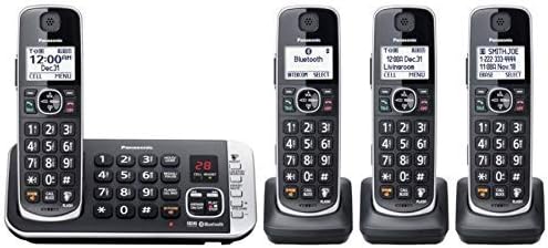 Panasonic Link2cell Bluetooth Dect 6.0 Прошидлив телефонски систем без безжичен систем со дигитален систем за одговарање, KX-TGE674B