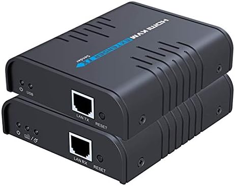 Agptek USB HDMI KVM Extender преку единечна мачка 5/5E/6/7 Ethernet кабел- продолжување на сигналот до 120m/365ft- USB тастатура за