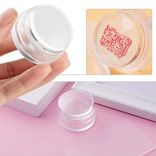 Fomiyes Nail Art Silicone Pamp French Tip Nail Tool French Nail Tool Nail Stencils Silicone Nail Stamper Silicone Nail Stamper комплет