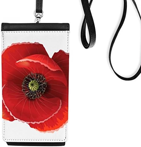 Црвен цвет со сликарство голема пченка телефонска чанта што виси мобилна торбичка црн џеб