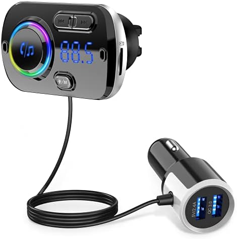 Bluetooth адаптер за автомобили, безжичен Bluetooth 5.0 FM предавател за автомобил, QC 3.0 брз полнач за автомобили, Mp3 Musicer
