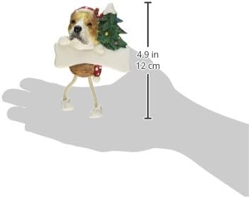 Орнамент од Пит Бул со уникатен „рачен нозе“ рачно насликан и лесно персонализиран Божиќен украс