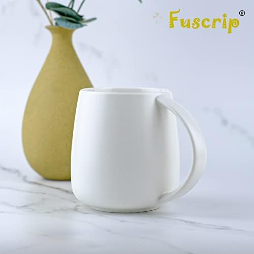 Керамичка кригла Fuscrip, 13,5oz керамички чаши за кафе со голема рачка, едноставна чаша за вода, пиење и чаши за чај за канцеларија