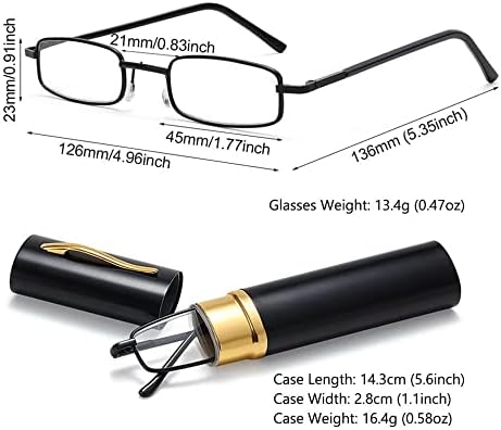 Covesato 3 пакет тенок џеб за читање очила мажи жени компјутерски сини светло блокирачки читатели со куќиште за пенкало 3,50
