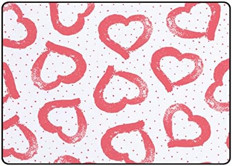 Tsingza Soft килим со големи површини, скици розови срца удобно затворено тепих, бебе игра за дневна соба спална соба расадник