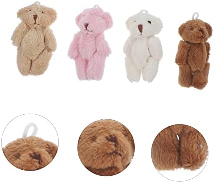 Toyvian 20pcs мини кадифен мечка додатоци мини полнети мечки чанти привлечност за чанти капаче мечка кукла пп памук памук