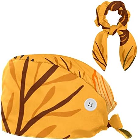 Портокалова есенска рака нацртана тиква прилагодлива буфан капачиња Капчиња Работно капаче со лак за коса