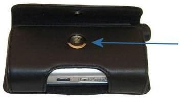 Гомадски Бренд Хоризонтална Црна Кожна Торбичка За Носење ЗА LG AX390 Со Интегрирана Јамка За Појас и Опционален Клип За Ремен